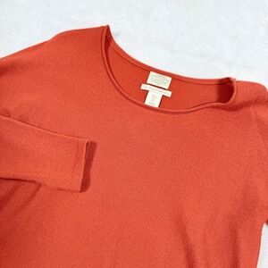 Telluride Clothing Co Merino Wool Orange Tunic Sweater Women's Small Lightweight